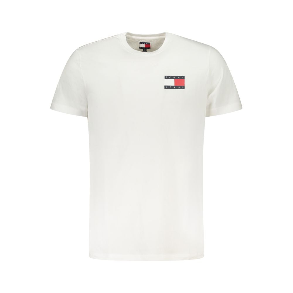 T-Shirt by Tommy Hilfiger for men in cotton white & print features a plush silhouette, showcasing a sophisticated crew neckline and for a truly plush finish.
