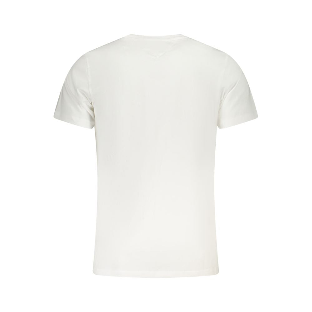 T-Shirt by Tommy Hilfiger for men in cotton white & print showcases a unassuming silhouette, artfully detailed with a refined crew neckline and unassuming for a sophisticated, contemporary look.