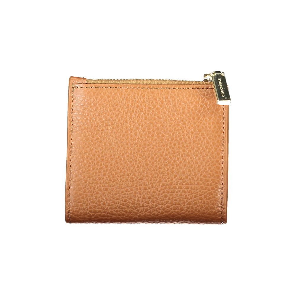 Coccinelle Metallic Soft Leather Cardholder Wallet - Brown Signature