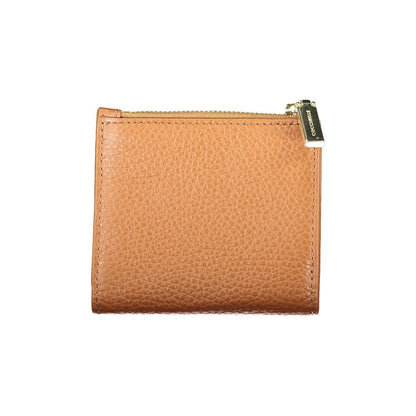 Coccinelle Metallic Soft Leather Cardholder Wallet - Brown Signature