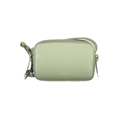 Coccinelle Malory Grained Leather Small Crossbody Handbag - Gold Green