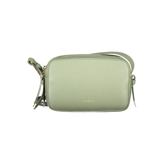Coccinelle Malory Grained Leather Small Crossbody Handbag - Gold Green