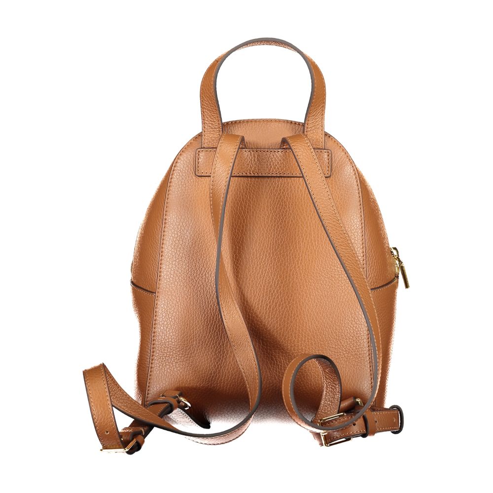 Backpack by Coccinelle for women in leather brown, signature-print & print features a architectural Beat Generation Leather Backpack design with a secure zipper, ample external-pockets & internal-pockets, and versatile handle, backpack-strap & adjustable-strap for a architectural finish.