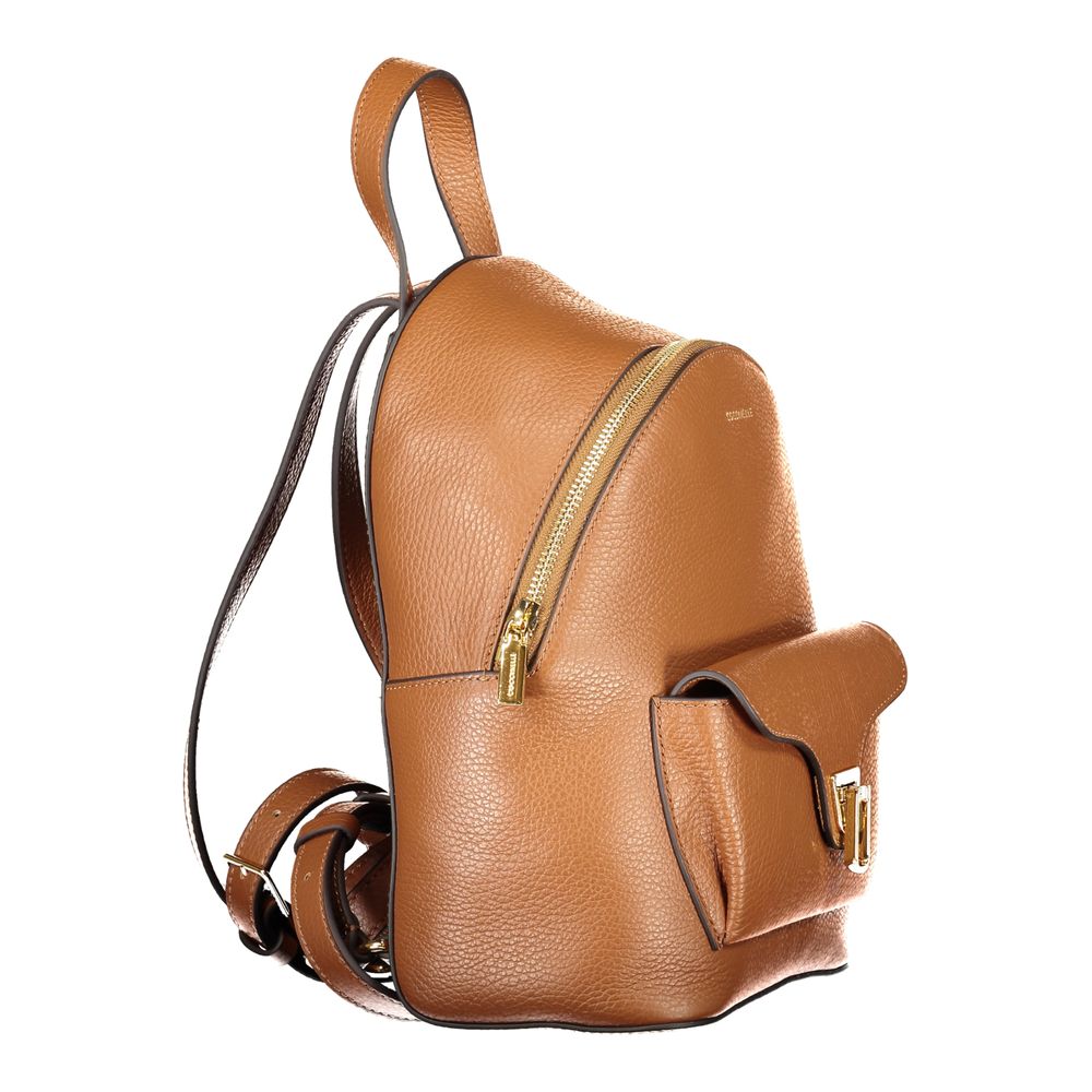 Backpack by Coccinelle for women in leather brown, signature-print & print presents a stately Beat Generation Leather Backpack design, showcasing a secure zipper with ample external-pockets & internal-pockets and versatile handle, backpack-strap & adjustable-strap for a stately finish.