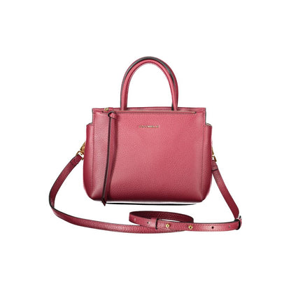 Coccinelle Arlettis Grained Leather Medium Satchel Handbag - Gold Pink Purple