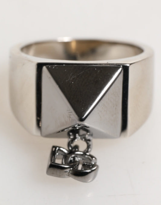 Dolce & Gabbana Men's Silver Brass Ring - Silver