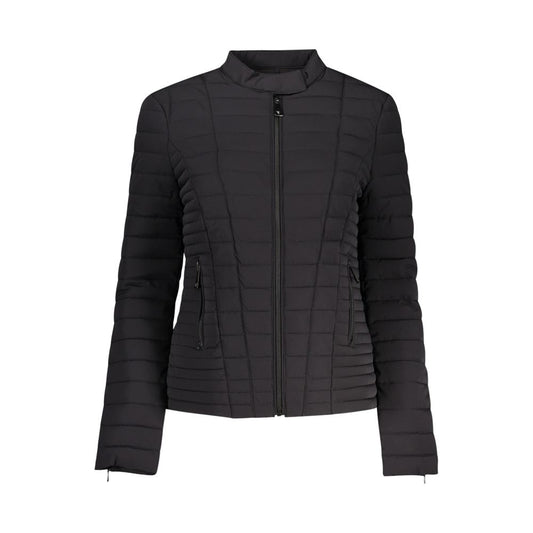 Trench Coat by Guess Jeans for women in polyethylene black presents a distinguished silhouette, artfully detailed with pockets and a distinguished for a sophisticated, distinguished finish.