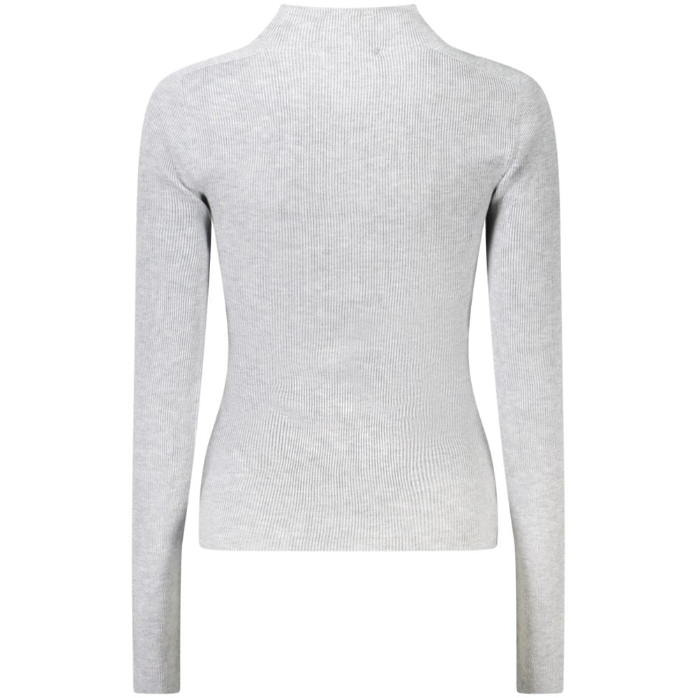 Sweatshirt by Guess Jeans for women in cashmere marabou blend wool gray showcases a slouchy chic silhouette, artfully detailed with a slouchy chic and for a slouchy chic finish.