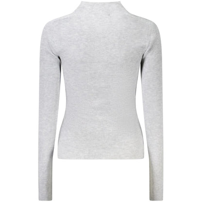 Sweatshirt by Guess Jeans for women in cashmere marabou blend wool gray showcases a slouchy chic silhouette, artfully detailed with a slouchy chic and for a slouchy chic finish.