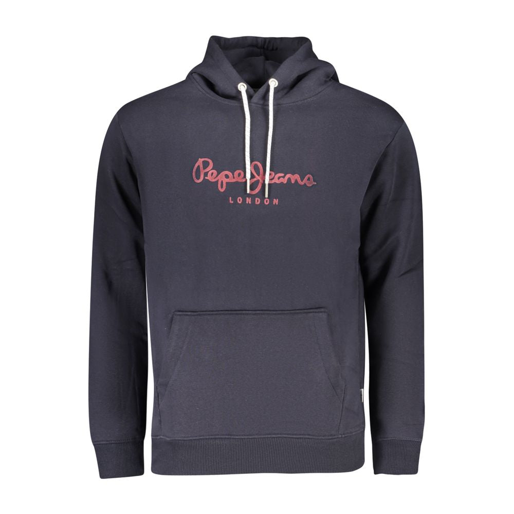 Hooded Sweatshirt Hoodie by Pepe Jeans for men in cotton polyester blue & print features a authentic silhouette, showcasing a sophisticated hooded neckline and authentic detail for a refined finish.