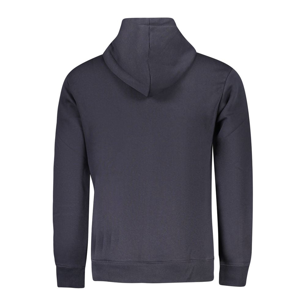 Hooded Sweatshirt Hoodie by Pepe Jeans for men in cotton polyester blue & print features a slouchy chic silhouette, detailed with a slouchy chic and a signature for an elevated aesthetic.