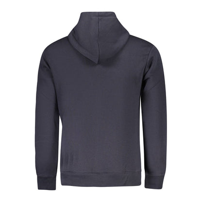 Hooded Sweatshirt Hoodie by Pepe Jeans for men in cotton polyester blue & print features a slouchy chic silhouette, detailed with a slouchy chic and a signature for an elevated aesthetic.
