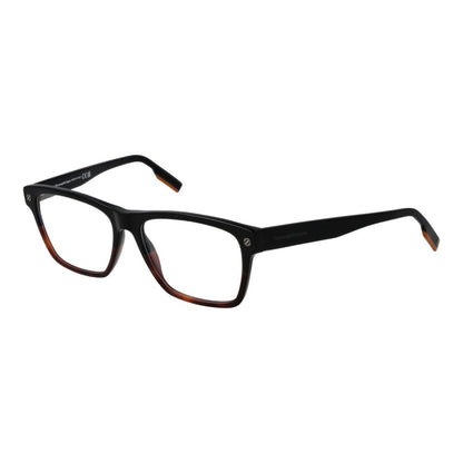 Eyeglasses Frames by Ermenegildo Zegna for men in acetate black features a refined silhouette, showcasing a refined black coloured frame and full-frame frame design for a sophisticated, premium look.