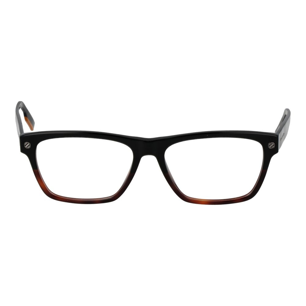 Eyeglasses Frames by Ermenegildo Zegna for men in acetate black features an refined silhouette, showcasing the refined black coloured frame and sophisticated full-frame frame design.