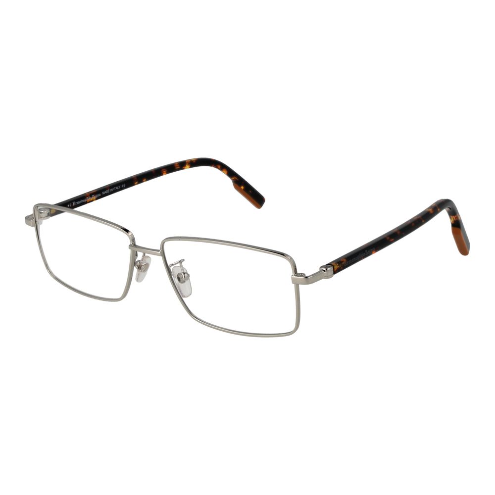 Eyeglasses Frames by Ermenegildo Zegna for men in metal and silver showcases a refined silhouette, detailed with a silver coloured frame finish and a sophisticated full-frame frame design.