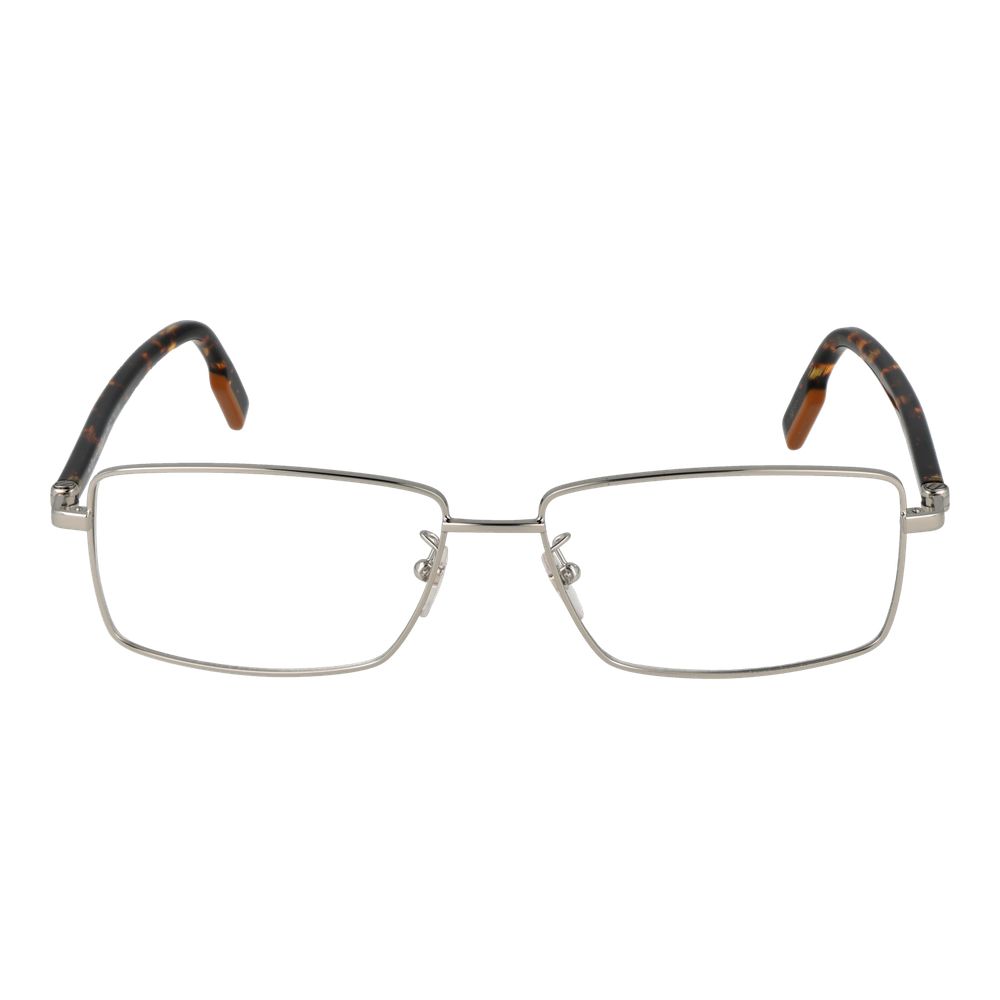 Eyeglasses Frames by Ermenegildo Zegna for men in metal silver features an refined silhouette, showcasing the refined silver coloured frame and sophisticated full-frame frame design.