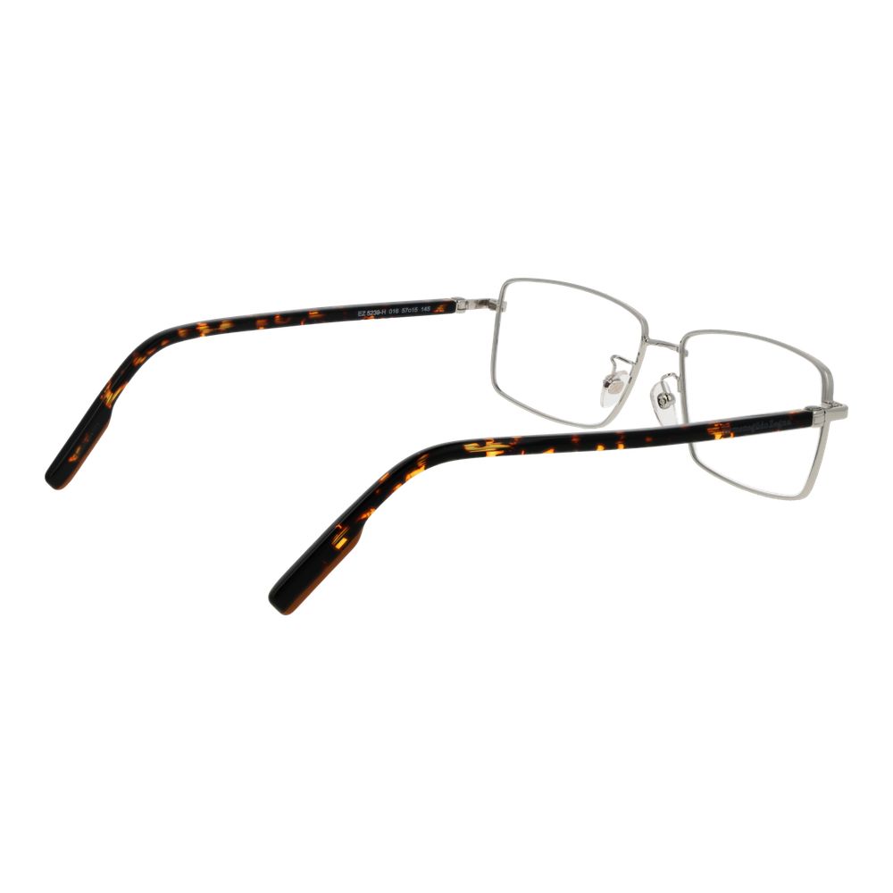 Eyeglasses Frames by Ermenegildo Zegna for men in metal silver showcases a reflective silhouette, artfully incorporating a sophisticated silver coloured frame with a distinct full-frame frame design.