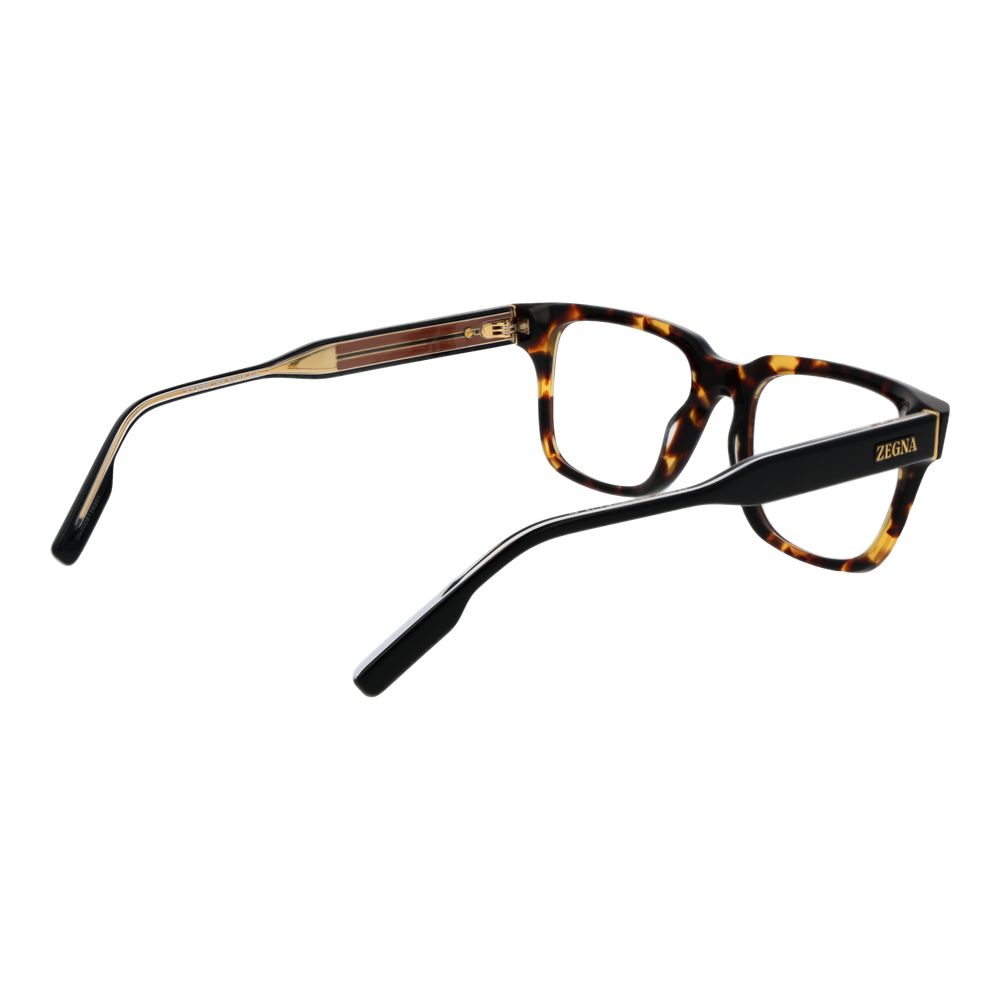Eyeglasses Frames by Ermenegildo Zegna for men in acetate brown features a refined silhouette, showcasing a refined brown coloured frame and full-frame frame design for a sophisticated, premium look.