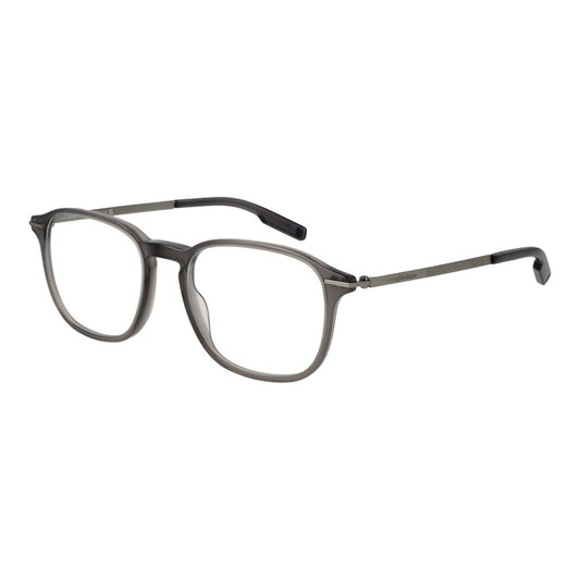 Eyeglasses Frames by Ermenegildo Zegna for men in acetate and gray showcases a refined silhouette, detailed with a gray coloured frame finish and a sophisticated full-frame frame design.