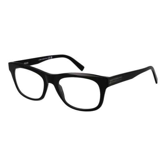 Eyeglasses Frames by Ermenegildo Zegna for men in acetate black features an refined silhouette, showcasing the refined black coloured frame and sophisticated full-frame frame design.