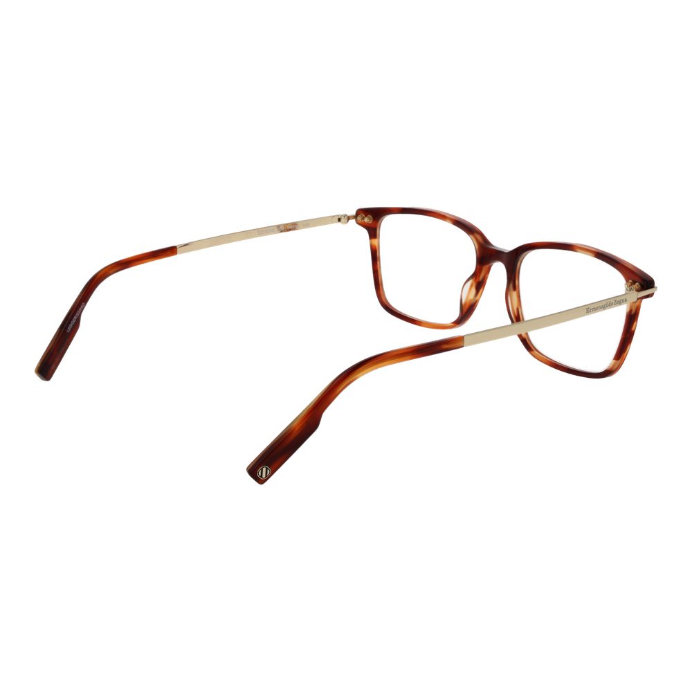 Eyeglasses Frames by Ermenegildo Zegna for men in acetate and brown showcases a refined silhouette, detailed with a brown coloured frame finish and a sophisticated full-frame frame design.