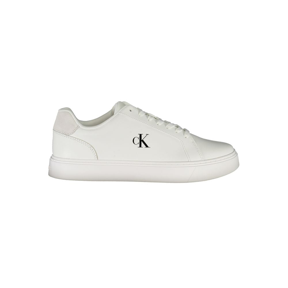 Sneakers by Calvin Klein for men in polyester polyurethane leather white features an sumptuous design from the Men's Fashion Polyester Polyurethane Leather Sneakers collection, highlighting a sumptuous fashion style for a premium, high-fashion look.