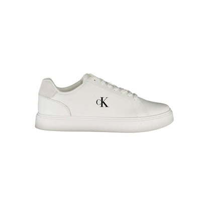 Sneakers by Calvin Klein for men in polyester polyurethane leather white features an sumptuous design from the Men's Fashion Polyester Polyurethane Leather Sneakers collection, highlighting a sumptuous fashion style for a premium, high-fashion look.