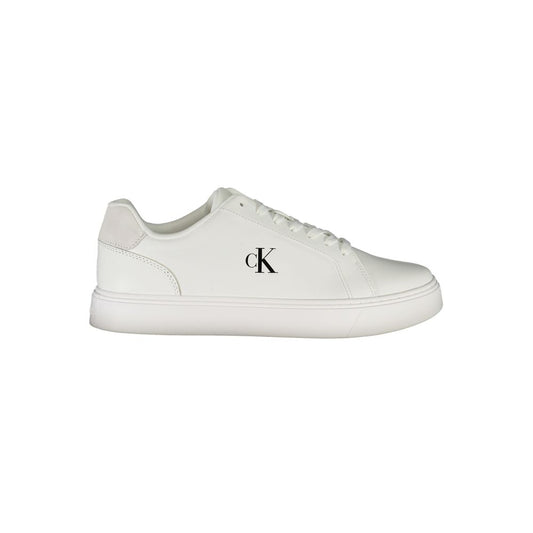 Sneakers by Calvin Klein for men in polyester polyurethane leather white features an sumptuous design from the Men's Fashion Polyester Polyurethane Leather Sneakers collection, highlighting a sumptuous fashion style for a premium, high-fashion look.