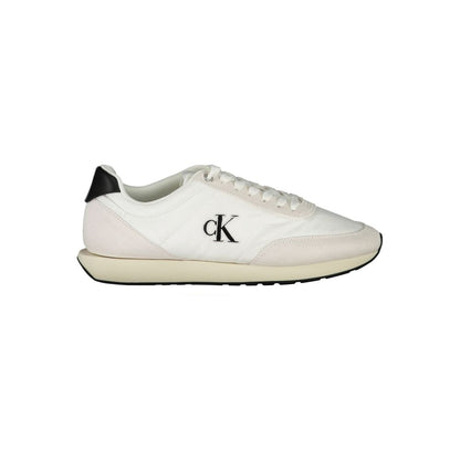 Sneakers by Calvin Klein for men in polyester polyurethane leather black & white features an sumptuous design from the Men's Athletic Polyester Polyurethane Leather Sneakers collection, highlighting a sumptuous athletic style for a premium, high-fashion look.