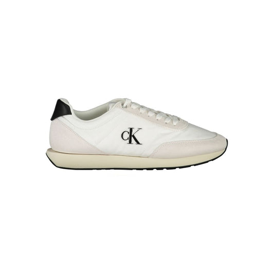 Sneakers by Calvin Klein for men in polyester polyurethane leather black & white features an sumptuous design from the Men's Athletic Polyester Polyurethane Leather Sneakers collection, highlighting a sumptuous athletic style for a premium, high-fashion look.