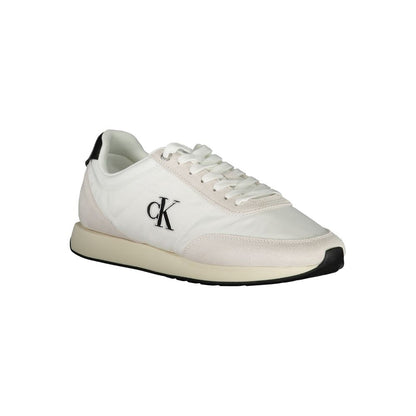 Sneakers by Calvin Klein for men in polyester polyurethane leather black & white features an sumptuous silhouette, showcasing the premium Men's Athletic Polyester Polyurethane Leather Sneakers in a sumptuous athletic style that offers a sumptuous finish for refined style.