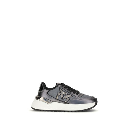 Athletic Sneakers by PINKO for women in bos taurus calf leather & polyurethane gray showcases a architectural silhouette, artfully capturing the essence of the Women's Athletic Bos Taurus Calf Leather & Polyurethane Sneakers with its signature architectural athletic style construction.