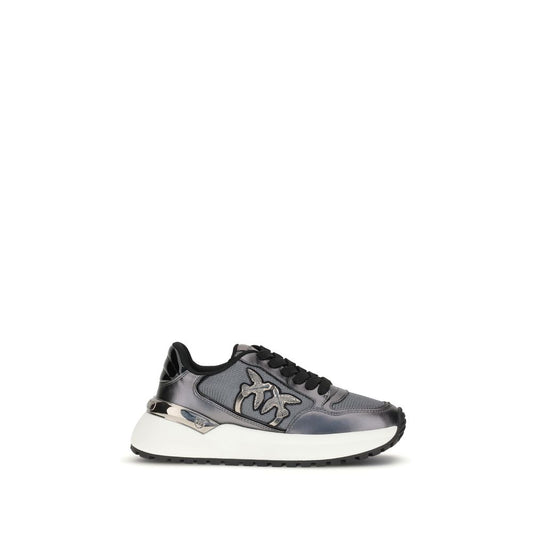 Athletic Sneakers by PINKO for women in bos taurus calf leather & polyurethane gray showcases a architectural silhouette, artfully capturing the essence of the Women's Athletic Bos Taurus Calf Leather & Polyurethane Sneakers with its signature architectural athletic style construction.