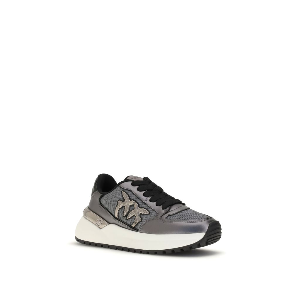 Athletic Sneakers by PINKO for women in bos taurus calf leather & polyurethane gray features an stately silhouette, showcasing the signature athletic style of the Women's Athletic Bos Taurus Calf Leather & Polyurethane Sneakers collection with a truly stately finish.