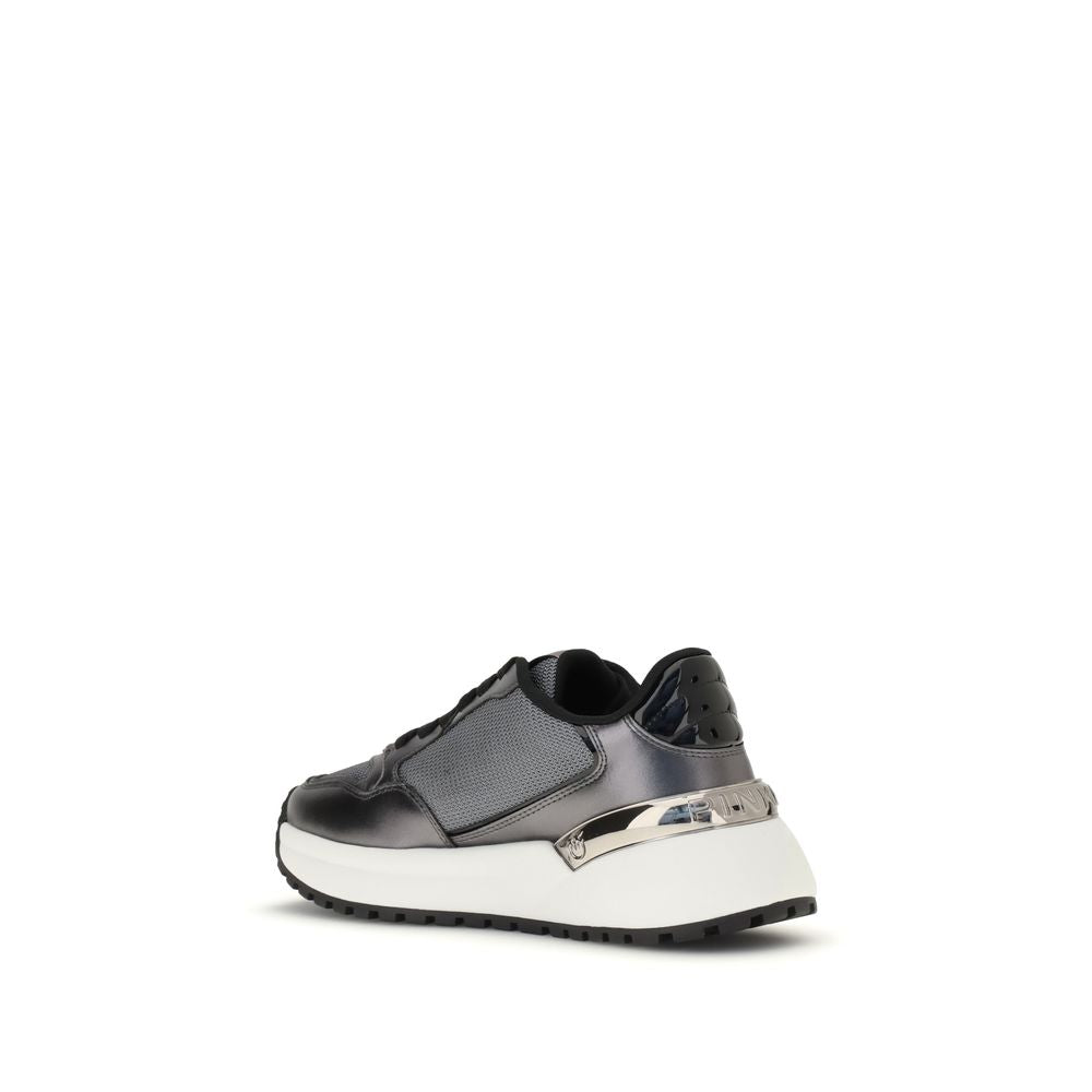 Athletic Sneakers by PINKO for women in bos taurus calf leather & polyurethane gray showcases an impeccable silhouette, defined by an impeccable athletic style design that perfectly captures the essence of the Women's Athletic Bos Taurus Calf Leather & Polyurethane Sneakers.