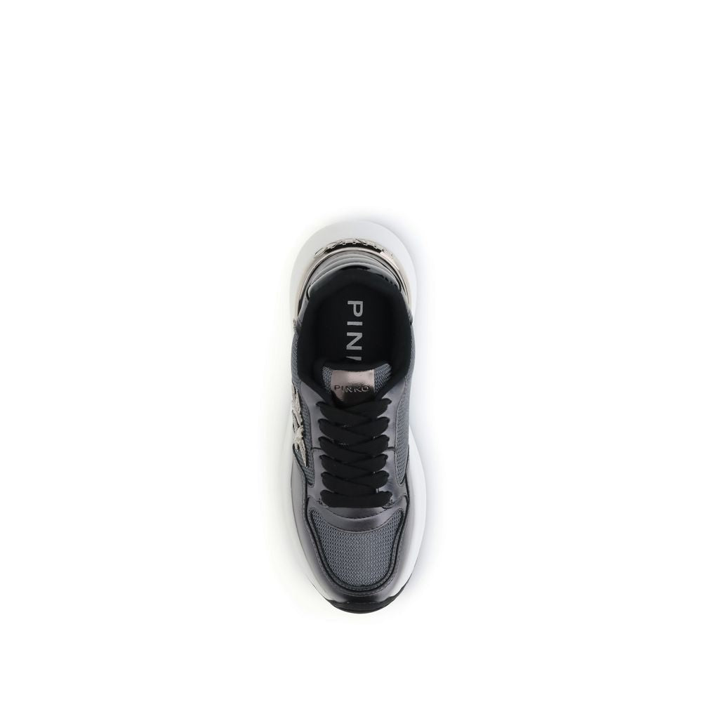 Athletic Sneakers by PINKO for women in bos taurus calf leather & polyurethane gray presents a sleek silhouette, perfectly capturing the athletic style essence of Women's Athletic Bos Taurus Calf Leather & Polyurethane Sneakers with its sleek design and premium finish.