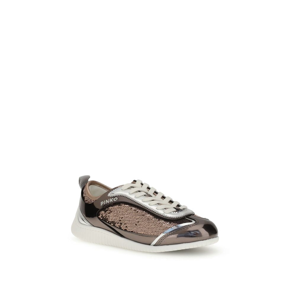 Sneakers by PINKO for women in bos taurus calf leather & polyamide multicolor features an sumptuous silhouette, showcasing the premium Women's Low Top Bos Taurus Calf Leather & Polyamide Sneakers in a sumptuous low-top style that offers a sumptuous finish for refined style.