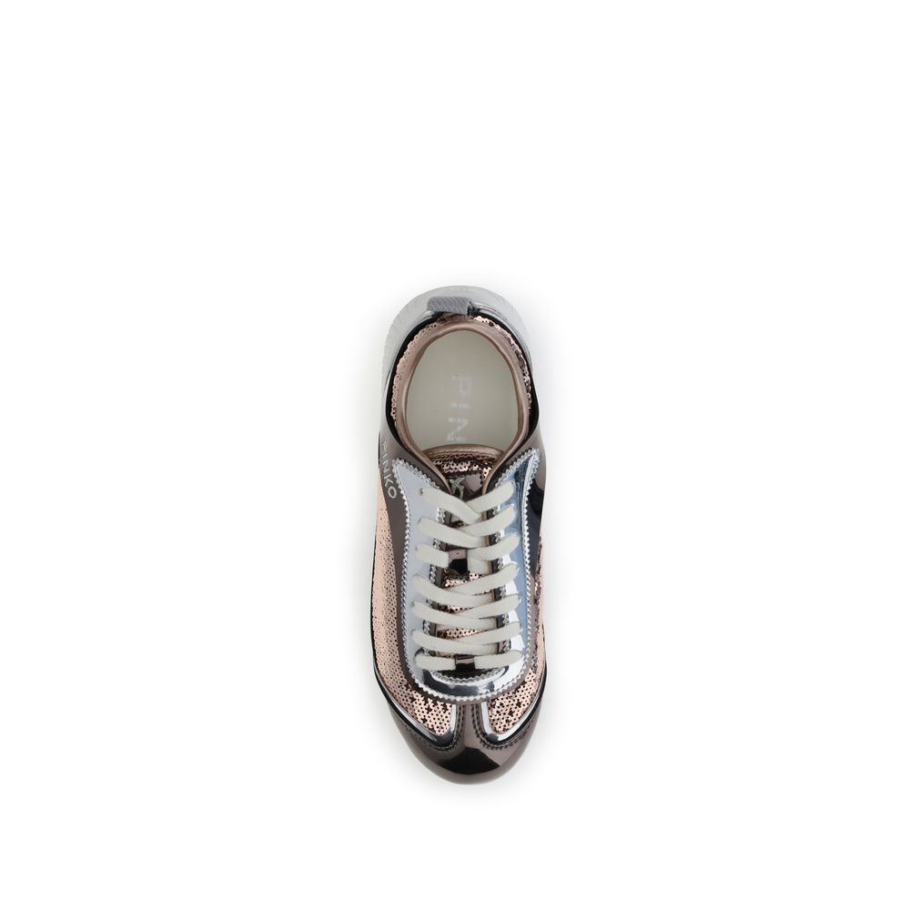 Sneakers by PINKO for women in bos taurus calf leather & polyamide multicolor presents a sumptuous silhouette as Women's Low Top Bos Taurus Calf Leather & Polyamide Sneakers, expertly defined by a sumptuous low-top style for a sumptuous, high-fashion look.