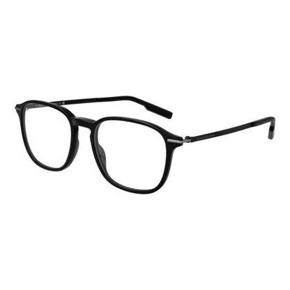 Eyeglasses Frames by Ermenegildo Zegna for men in acetate black showcases a reflective silhouette, artfully incorporating a sophisticated black coloured frame with a distinct full-frame frame design.