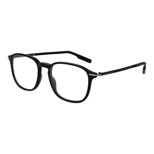 Eyeglasses Frames by Ermenegildo Zegna for men in acetate black showcases a reflective silhouette, artfully incorporating a sophisticated black coloured frame with a distinct full-frame frame design.