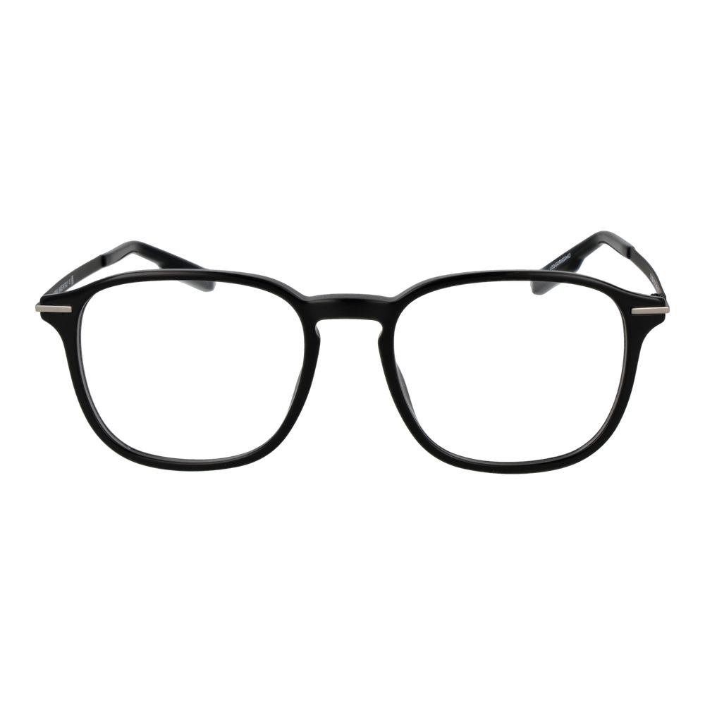 Eyeglasses Frames by Ermenegildo Zegna for men in acetate black features an refined silhouette, showcasing the refined black coloured frame and sophisticated full-frame frame design.