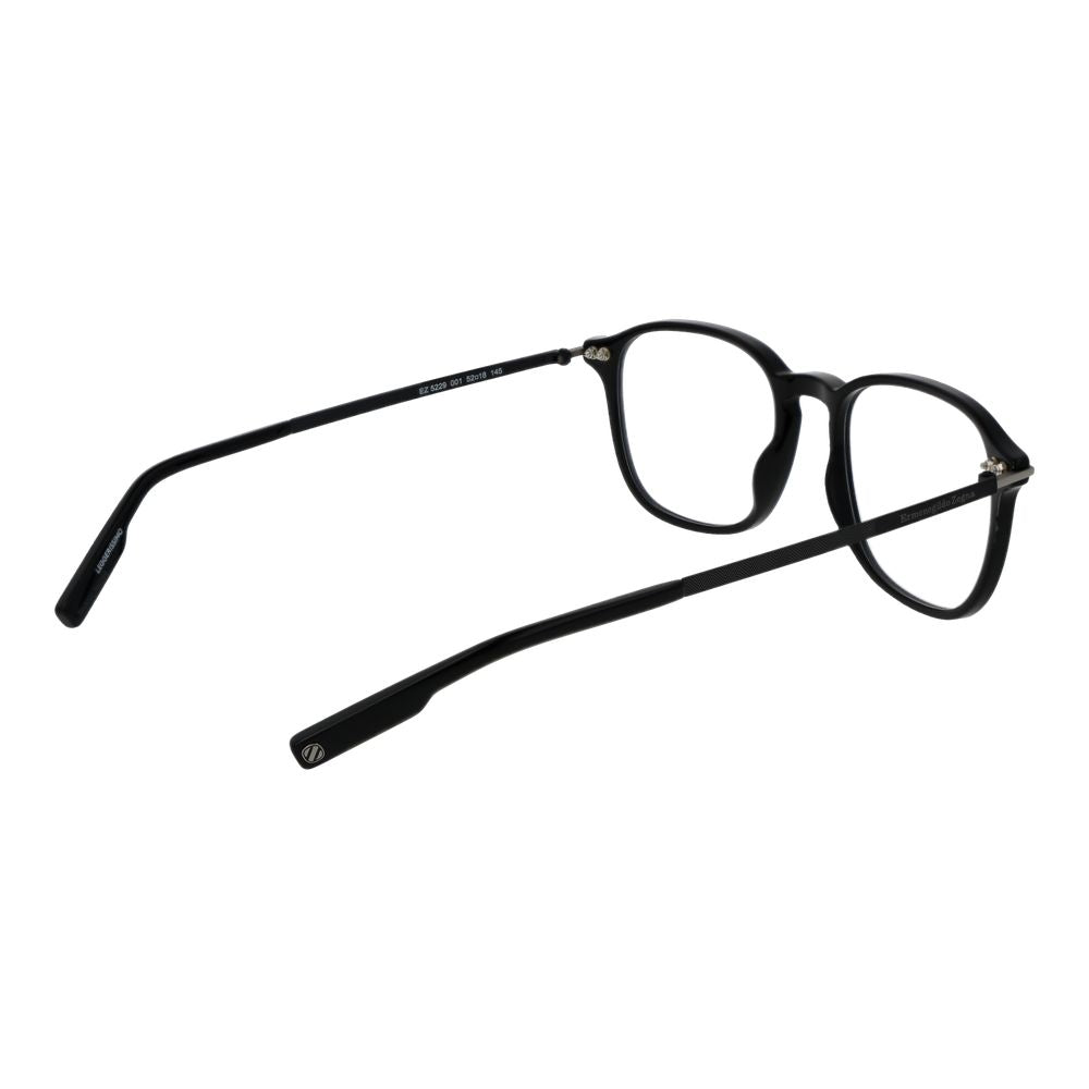 Eyeglasses Frames by Ermenegildo Zegna for men in acetate and black showcases a refined silhouette, detailed with a black coloured frame finish and a sophisticated full-frame frame design.