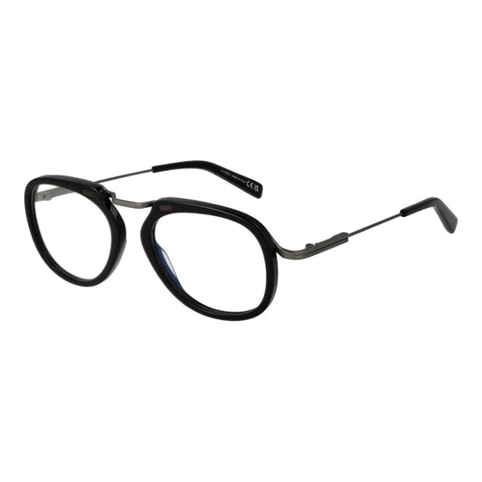 Eyeglasses Frames by Ermenegildo Zegna for men in metal black features a refined silhouette, showcasing a refined black coloured frame and full-frame frame design for a sophisticated, premium look.
