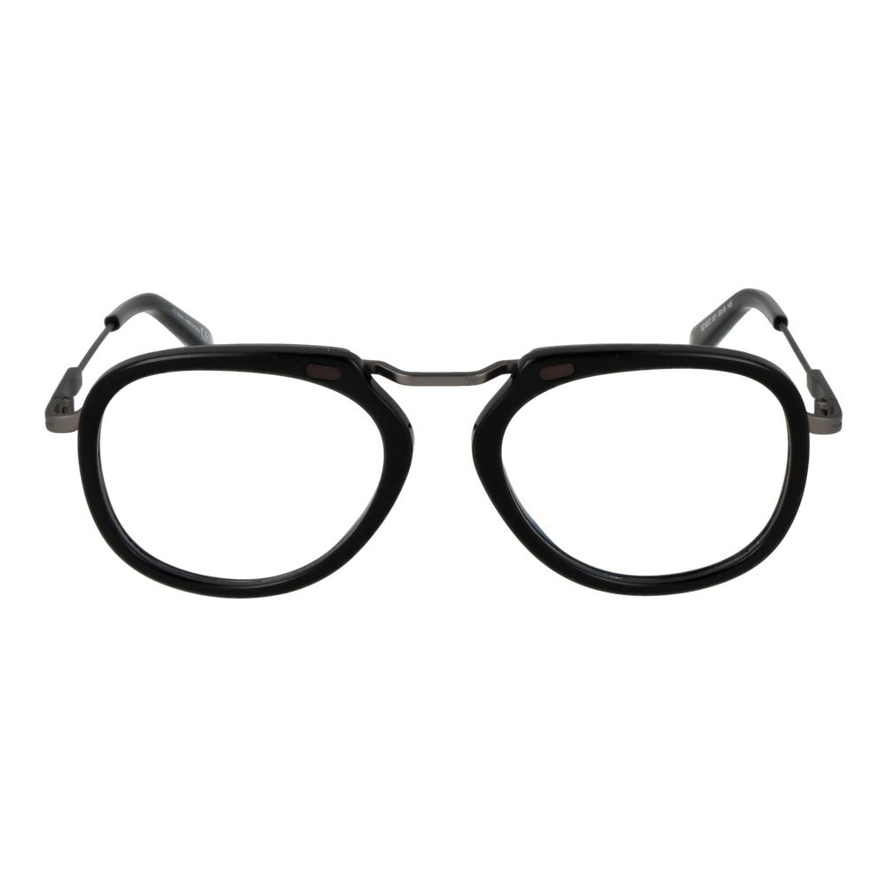 Eyeglasses Frames by Ermenegildo Zegna for men in metal black features an refined silhouette, showcasing a sophisticated black coloured frame and refined full-frame frame design for a refined look.