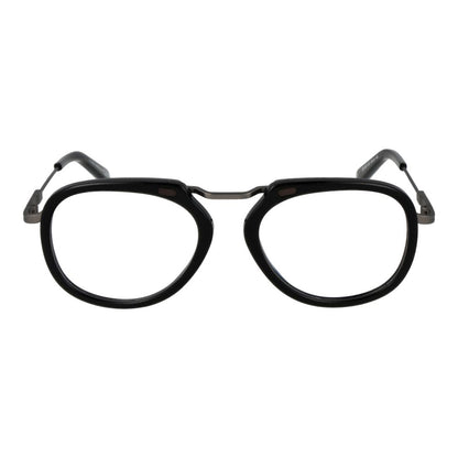 Eyeglasses Frames by Ermenegildo Zegna for men in metal black features an refined silhouette, showcasing a sophisticated black coloured frame and refined full-frame frame design for a refined look.