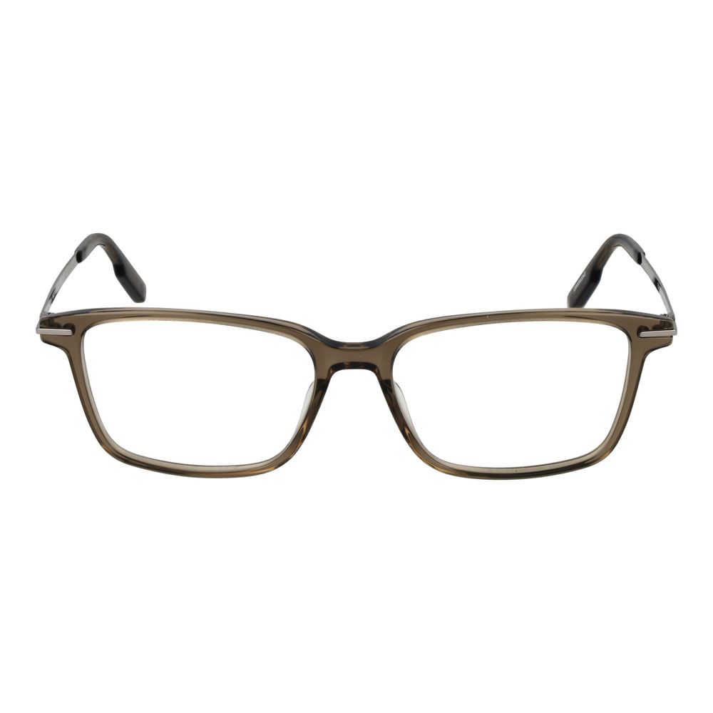 Eyeglasses Frames by Ermenegildo Zegna for men in acetate beige features a refined silhouette, showcasing a refined beige coloured frame and full-frame frame design for a sophisticated, premium look.