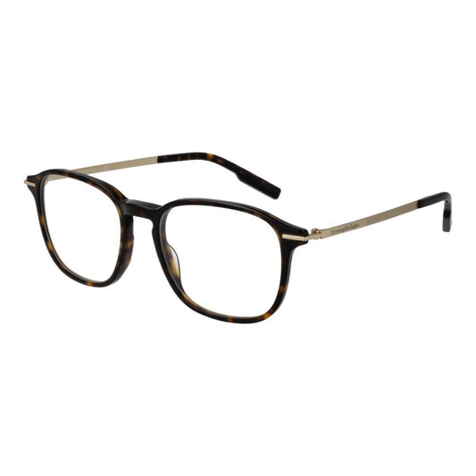 Eyeglasses Frames by Ermenegildo Zegna for men in acetate brown showcases a reflective silhouette, artfully incorporating a sophisticated brown coloured frame with a distinct full-frame frame design.