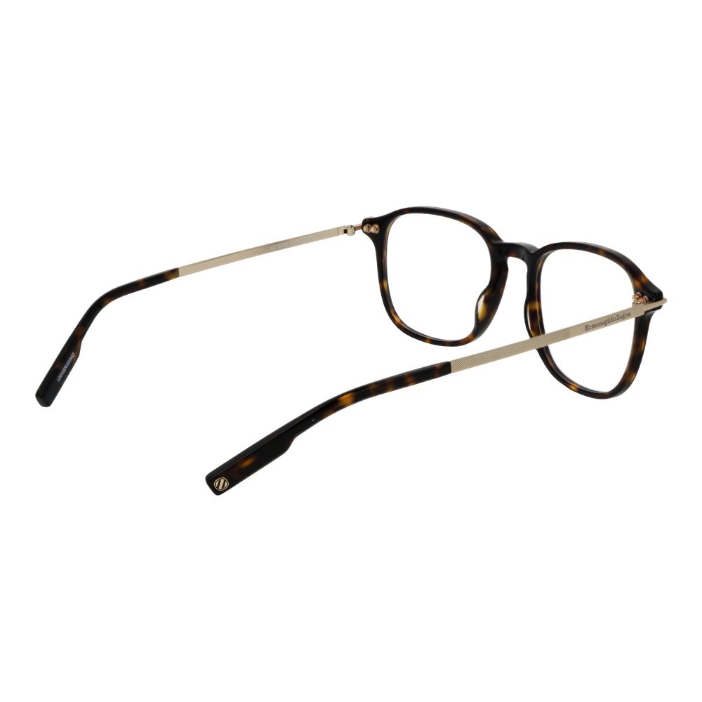 Eyeglasses Frames by Ermenegildo Zegna for men in acetate and brown showcases a refined silhouette, detailed with a brown coloured frame finish and a sophisticated full-frame frame design.