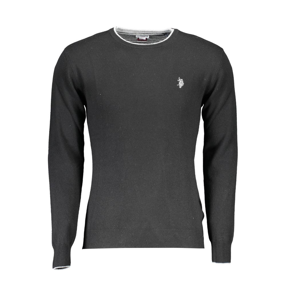 Sweater by U.S. POLO ASSN. for men in wool black features an polished silhouette, showcasing refined and a sophisticated crew neckline for a truly polished finish.