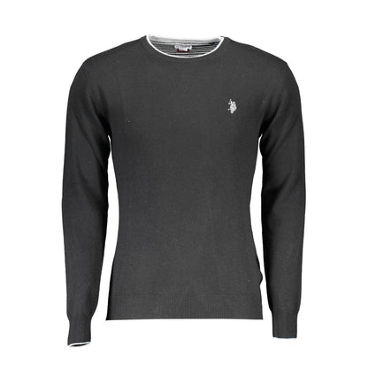 Sweater by U.S. POLO ASSN. for men in wool black features an polished silhouette, showcasing refined and a sophisticated crew neckline for a truly polished finish.